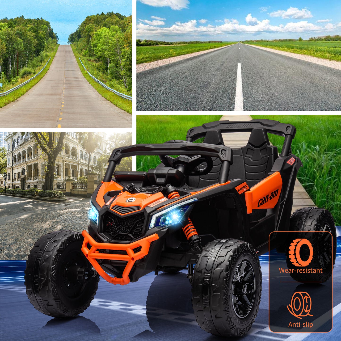 Can-Am Licensed 12V Ride on UTV Car for Kids Electric Fun Toys 4WD Off-Road Quad