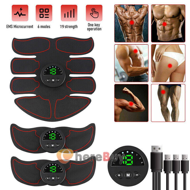 Ab Stimulator EMS Toner Massager Abdominal Trainer Muscle Fitness Body Exercise