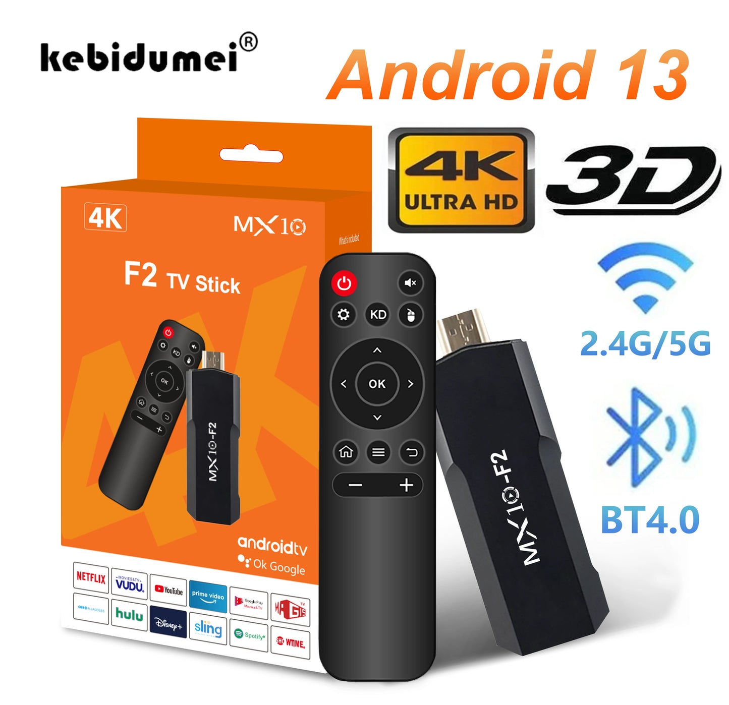 Android 13 Smart TV Stick 4K RK3228A Quad-Core TV Box 2.4G 5G Wifi Dual Frequenc