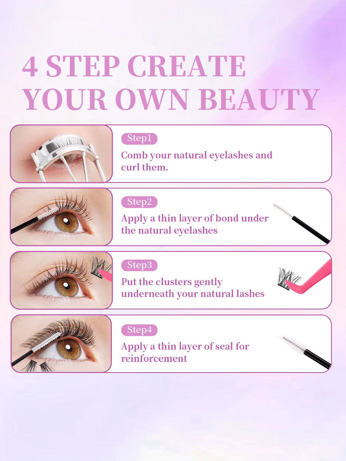 Eyelash Glue and Seal for Eyelash Clusters Strong Fixed Eyelash Glue Lasting Eye