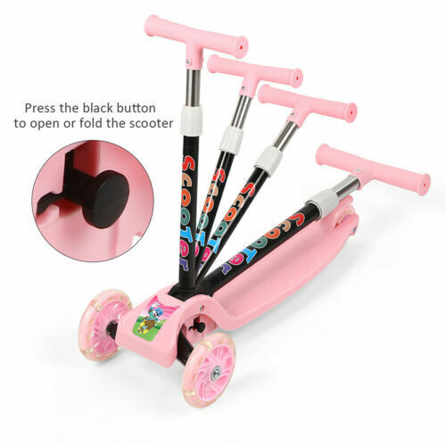 3 Wheel LED Kick Scooter Children Scooter Adjustable Handlebar Toddler Girls Boy