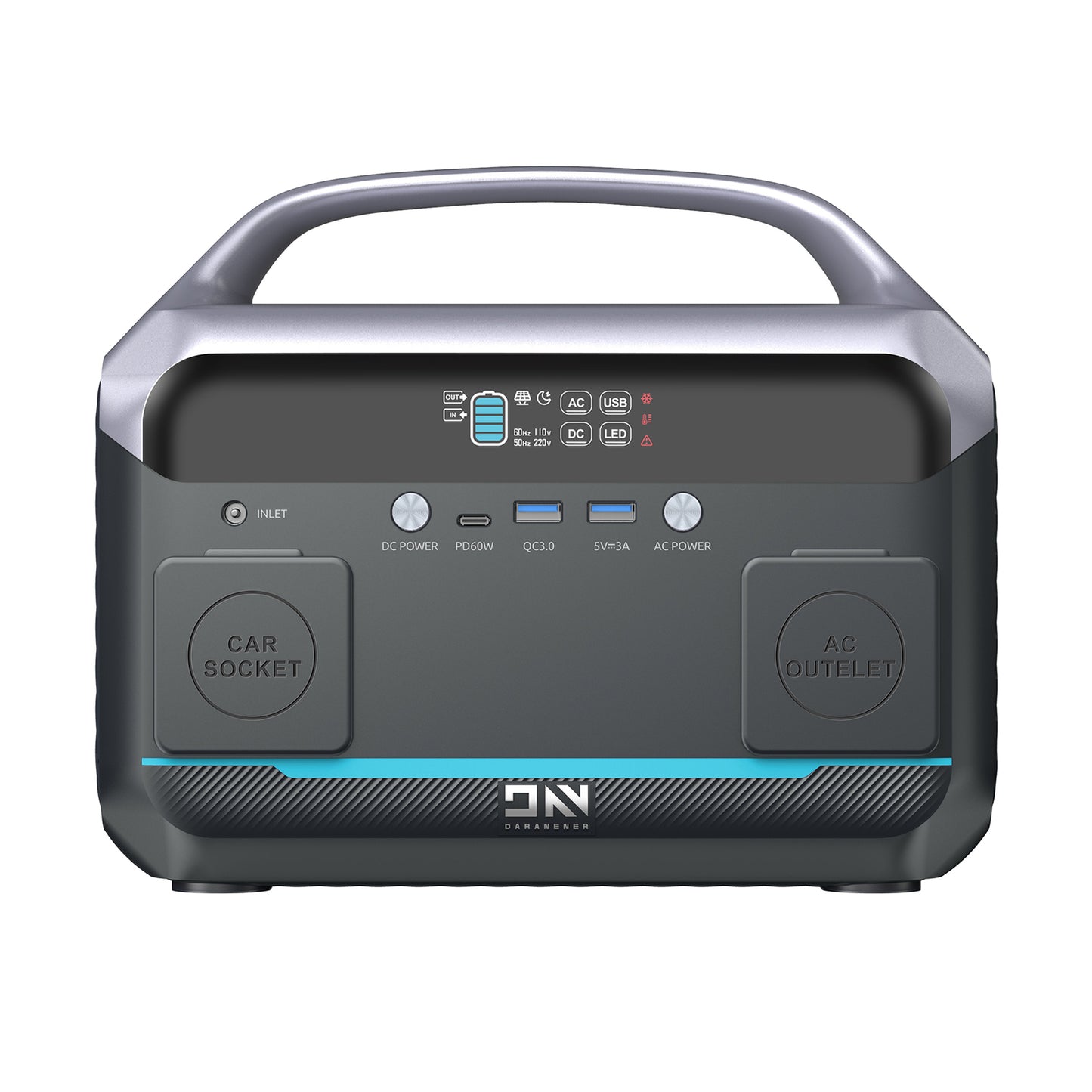 DaranEner Portable Power Station 268.8Wh 300W Solar Generator LED Light U5O3