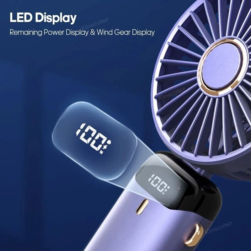 Portable Handheld Personal MINI face Fan 5Speeds Rechargeable Folding For Travel