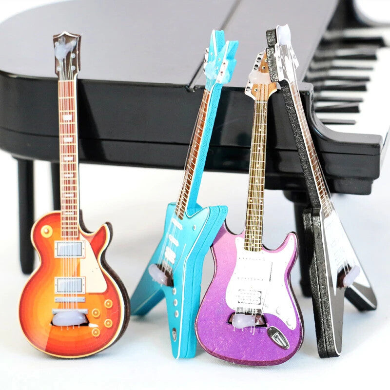 1/12 Diorama Electric Strat Style Guitar Musical Instrument Model Dollhouse Prop