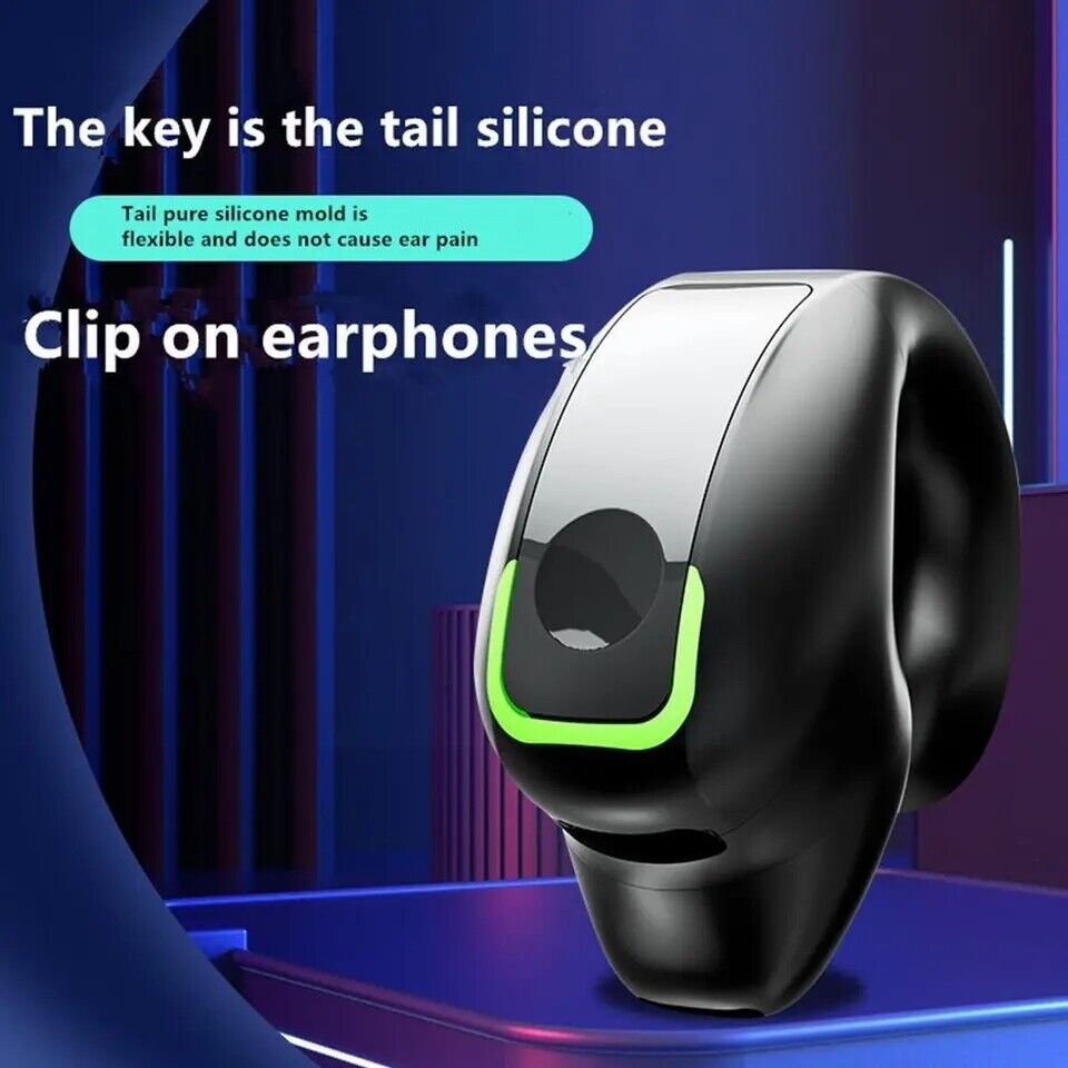 Bluetooth 5.3 Wireless Earbuds Ear Clip Bone Conduction Headphones Headset 2 Pcs