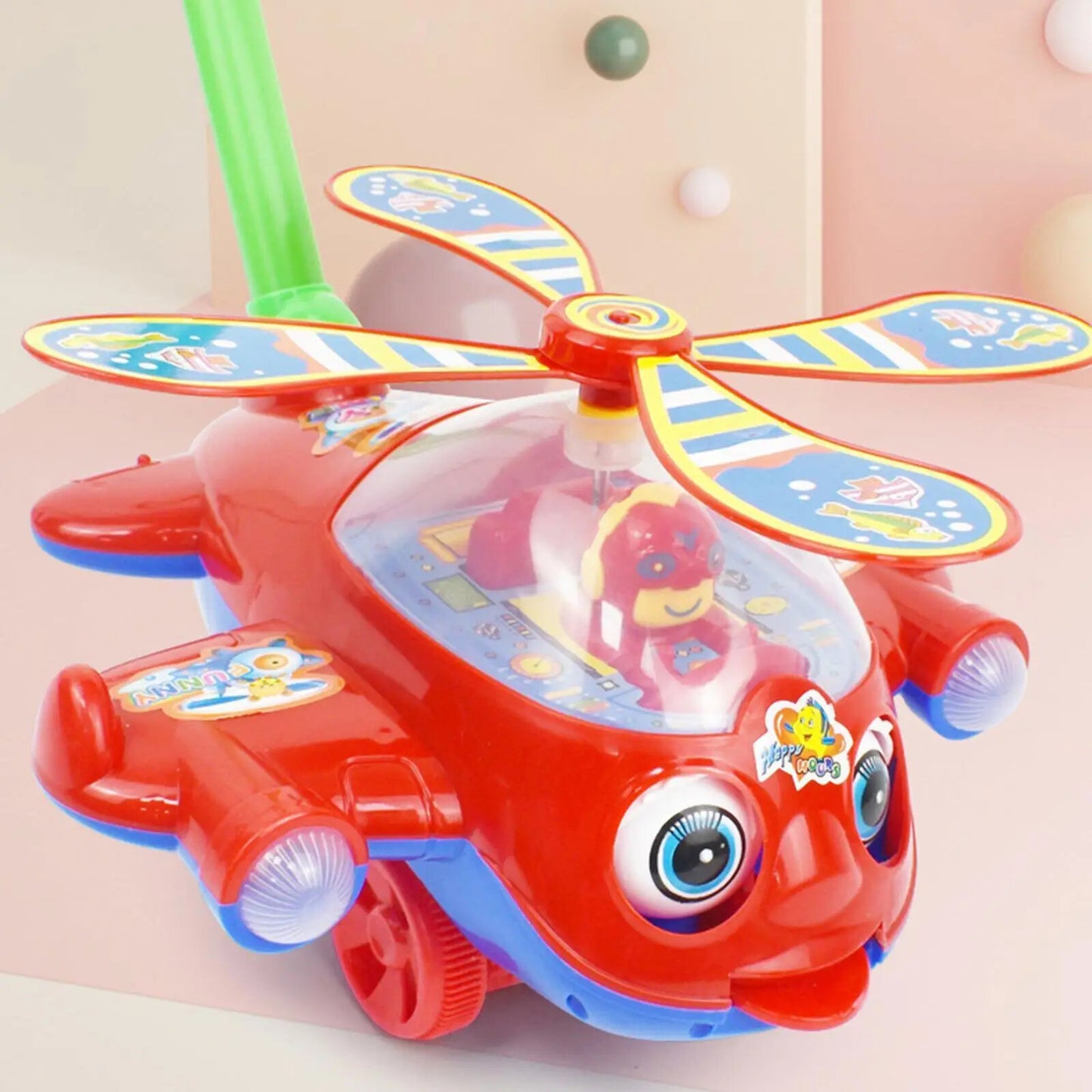 Baby Walker Toy | Hand Push Plane Car for Toddlers Push Along Walking for Kids