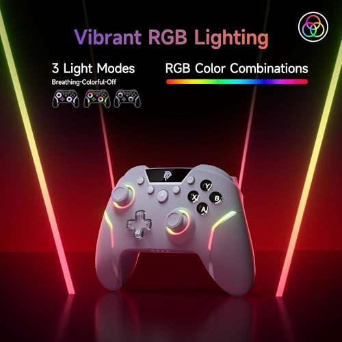 X20 Wireless Gaming Controller with RGB Backlit, 2-Stage Hall Effect Stick,