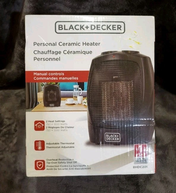 BLACK+DECKER 1500W Ceramic Heater - Black (BHDC201)