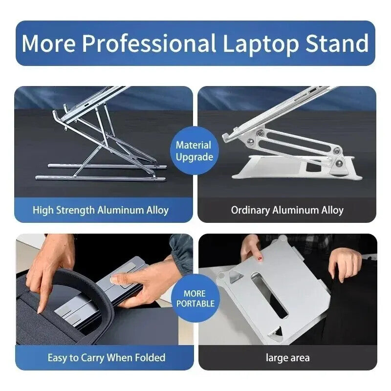 Adjustable Laptop Stand Aluminum For Tablet Notebook Table Cooling Pad Foldable