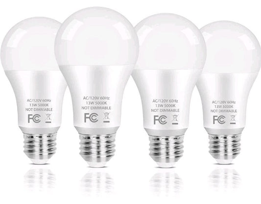 A19 LED Light Bulb, 100 Watt Equivalent LED Bulbs, 13W Daylight White 5000K