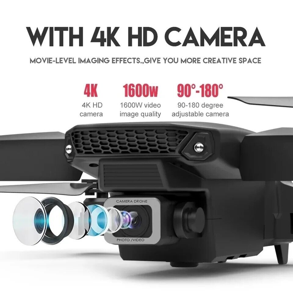 E88 Pro Drone 4k HD DualCam/w Carrying Case