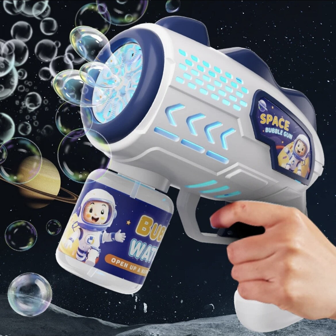 Kids Astronaut Electric Bubble Machine Bubble Gun Toy Auto Light Bubble Gun Toy