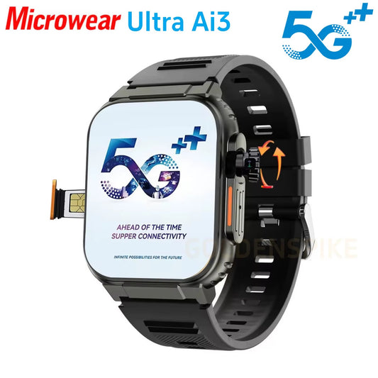 Microwear Ultra Ai3 5G Smartwatch – 2.29″ AMOLED, 180° Rotating Camera, 4G/5G