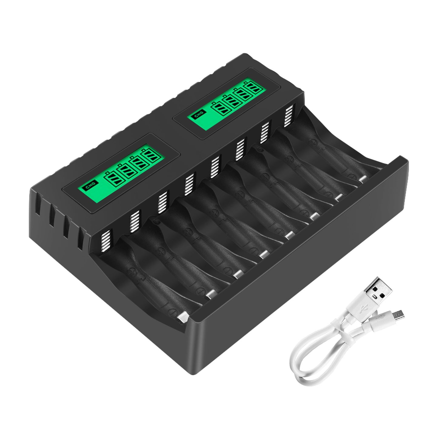 Battery LCD Display Intelligent 8-Slot Chargers for AA/AAA NiCd NiMh2049