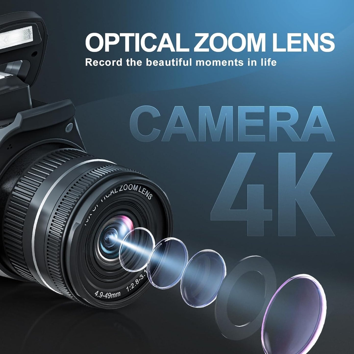 Digital Camera 64MP 4K Video 40X Zoom Lens WiFi Vlogging Camera for Photography