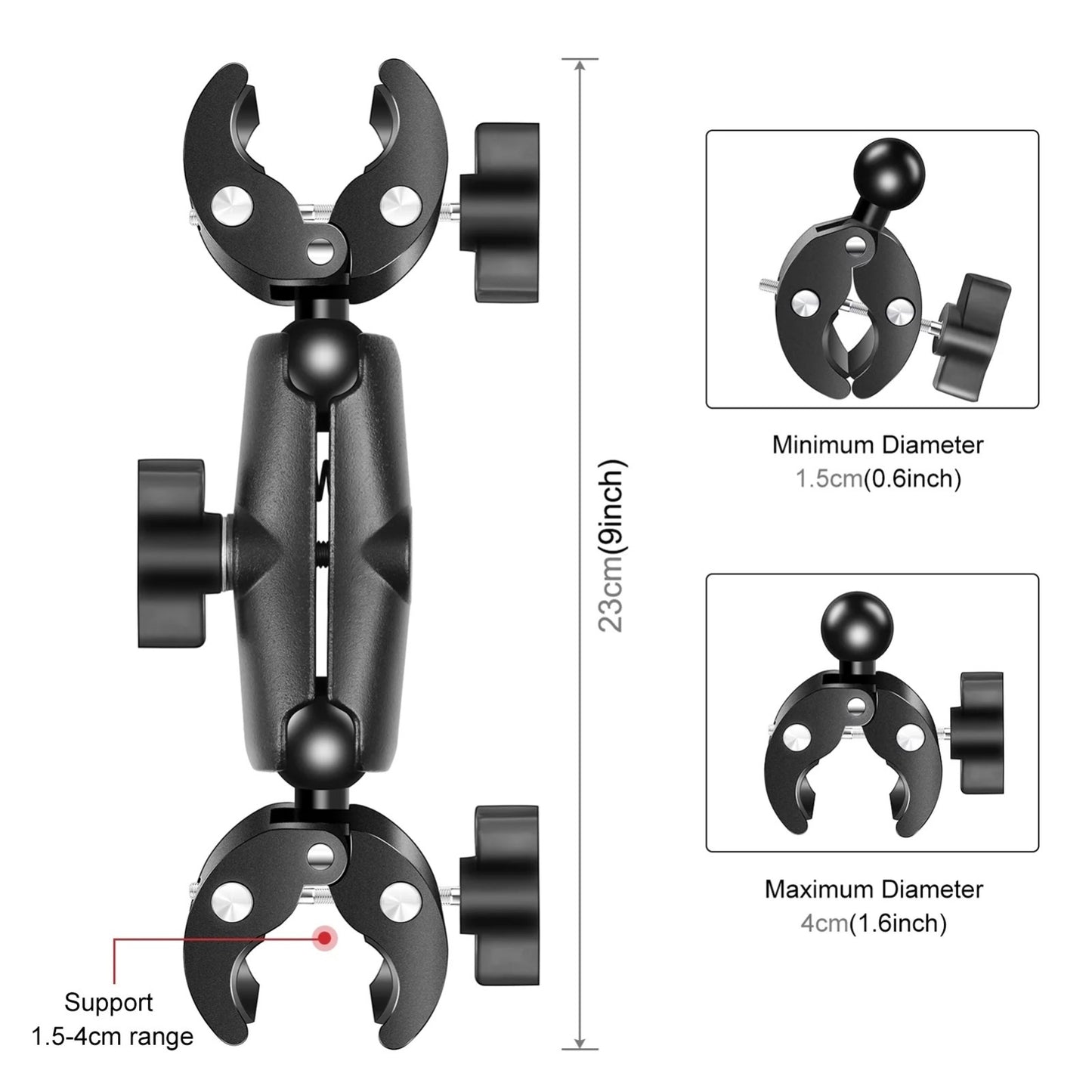 Double Head Super Clamp, Ballhead Magic Arm Camera Clamp, Crab-Shaped Monitor...