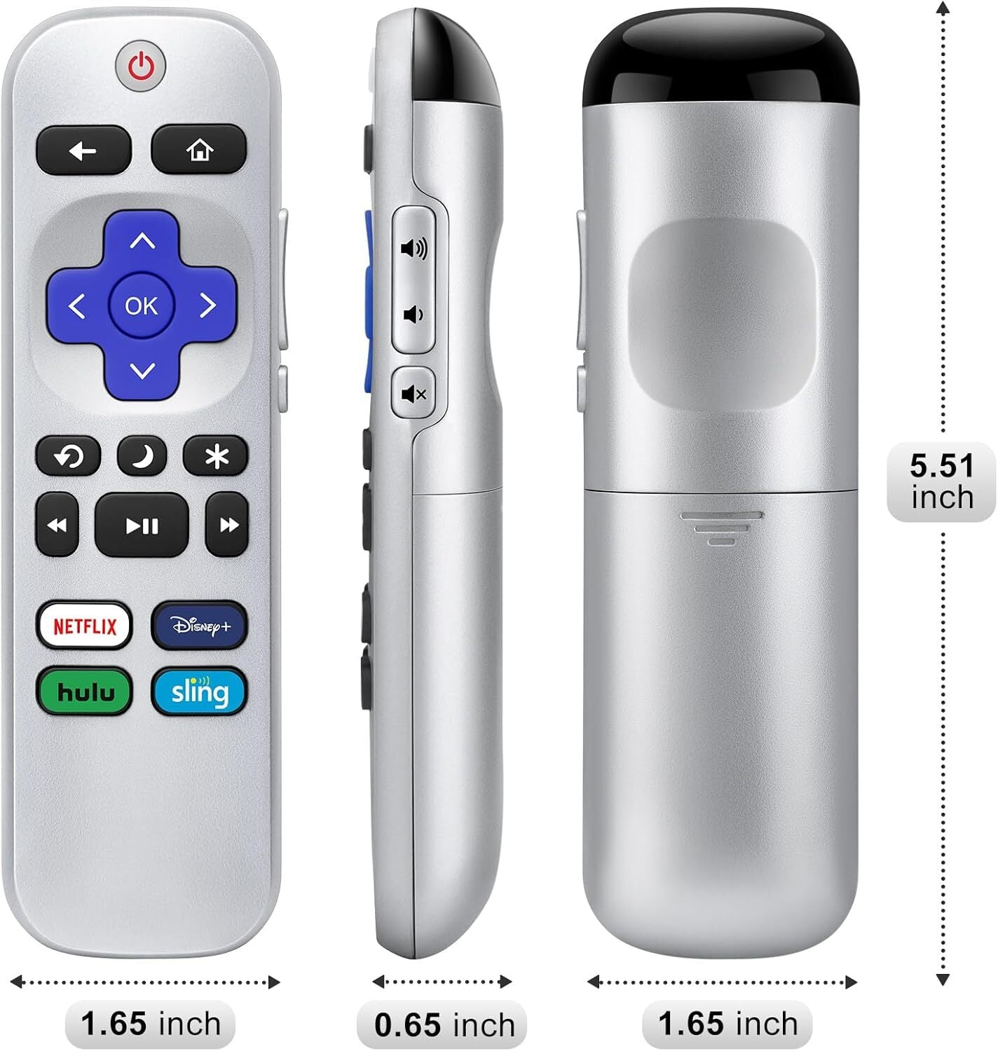 2p Remote Control Replacement for Roku TV Box, TCL/Onn/Hisense/Philips/ Roku TVs