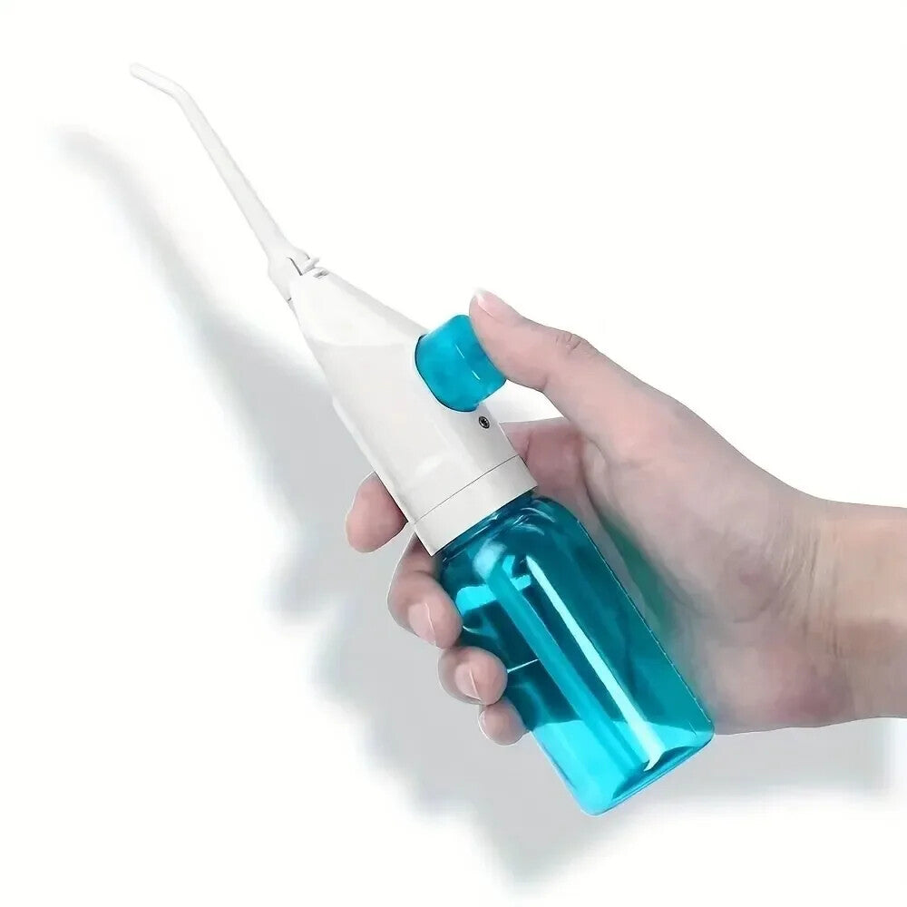 Portable High Pressure Oral Irrigator - Manual Teeth Cleaner, Water Dental Floss