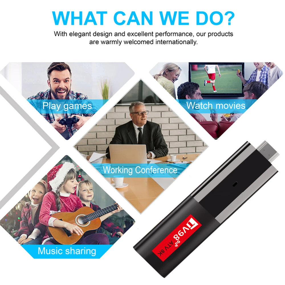 Mini TV Stick Android 14Allwinner H618 Quad Core A53 4K VoiceRemote Smart TV Box