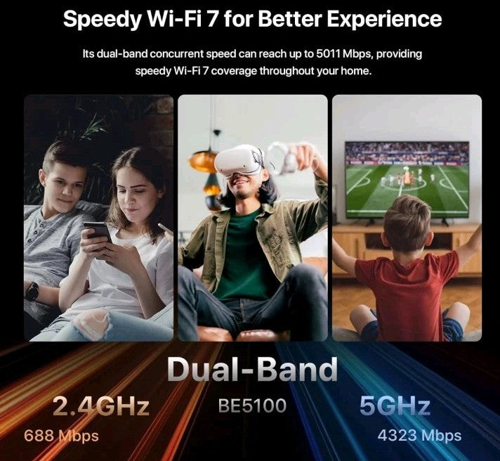 Tenda BE5100 Wi-Fi 7 Router – Dual Band Gigabit for Wireless Internet