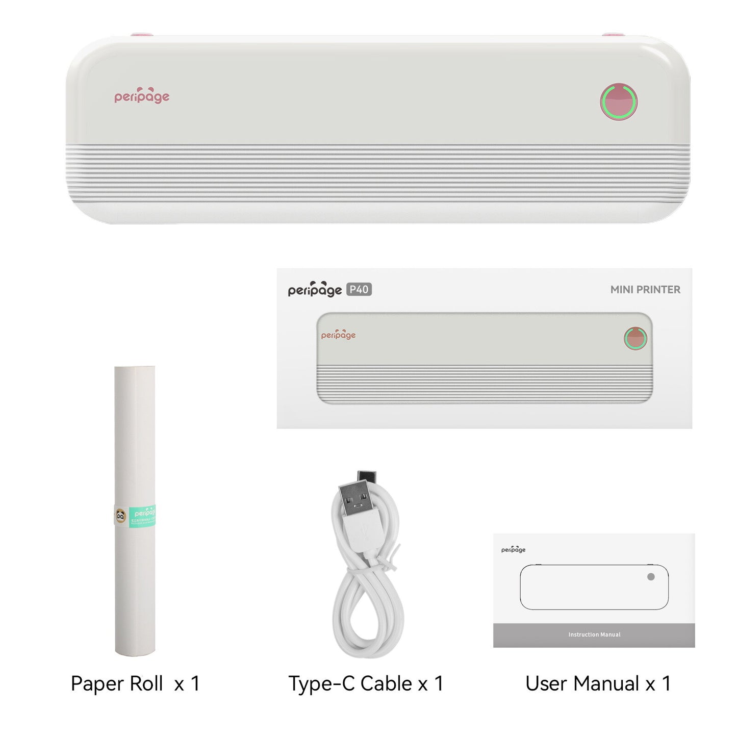 Peripage P40 A4 Portable Thermal Printer Wireless Mobile Photo Printer Y3U0