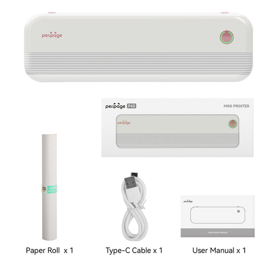 Peripage P40 A4 Portable Thermal Printer Wireless Mobile Photo Printer Y3U0
