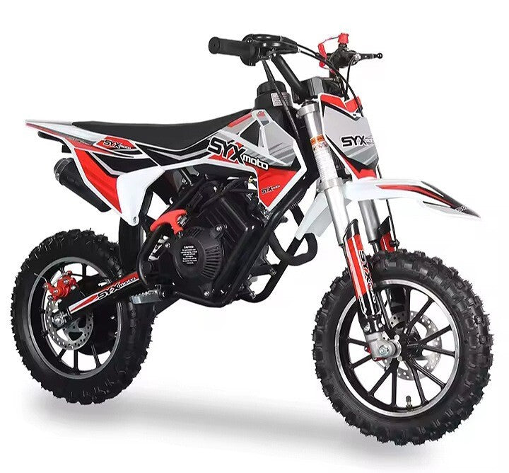 SYX MOTO 58cc Dirt Bike for Kids 4-Stroke Gas Powered Mini Pit Bike- BLUE