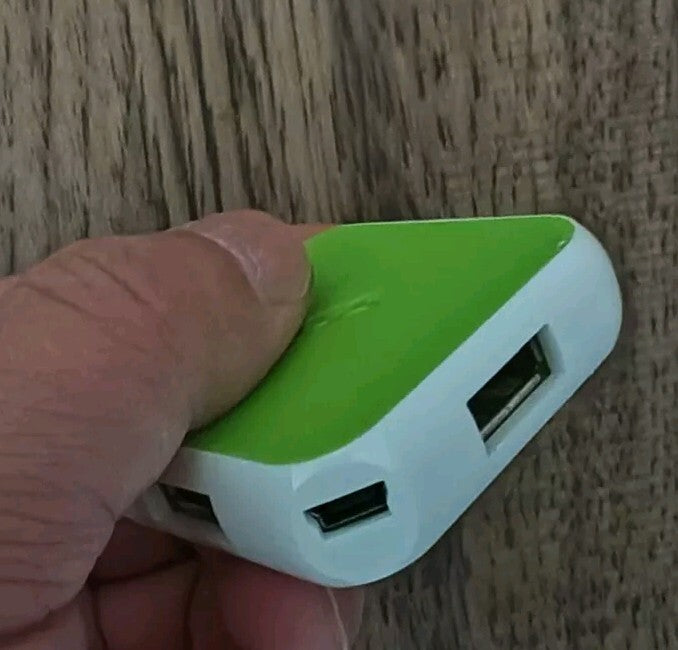 White Green 4 Port USB 2.0 Port Charging Data Sync for PC Mac