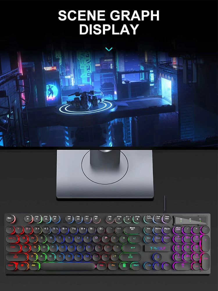 Shadow Mechanical Feeling, Keyboard, Desktop Computer Lluminated Wired Keyboard