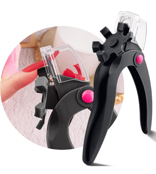 Adjustable Acrylic Nail Clippers with Sizer, Catcher and Length Measurement