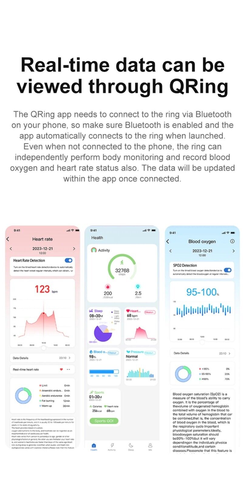 R02 Smart Ring Military Grade Titanium Steel Shell Health Monitoring IP68 &