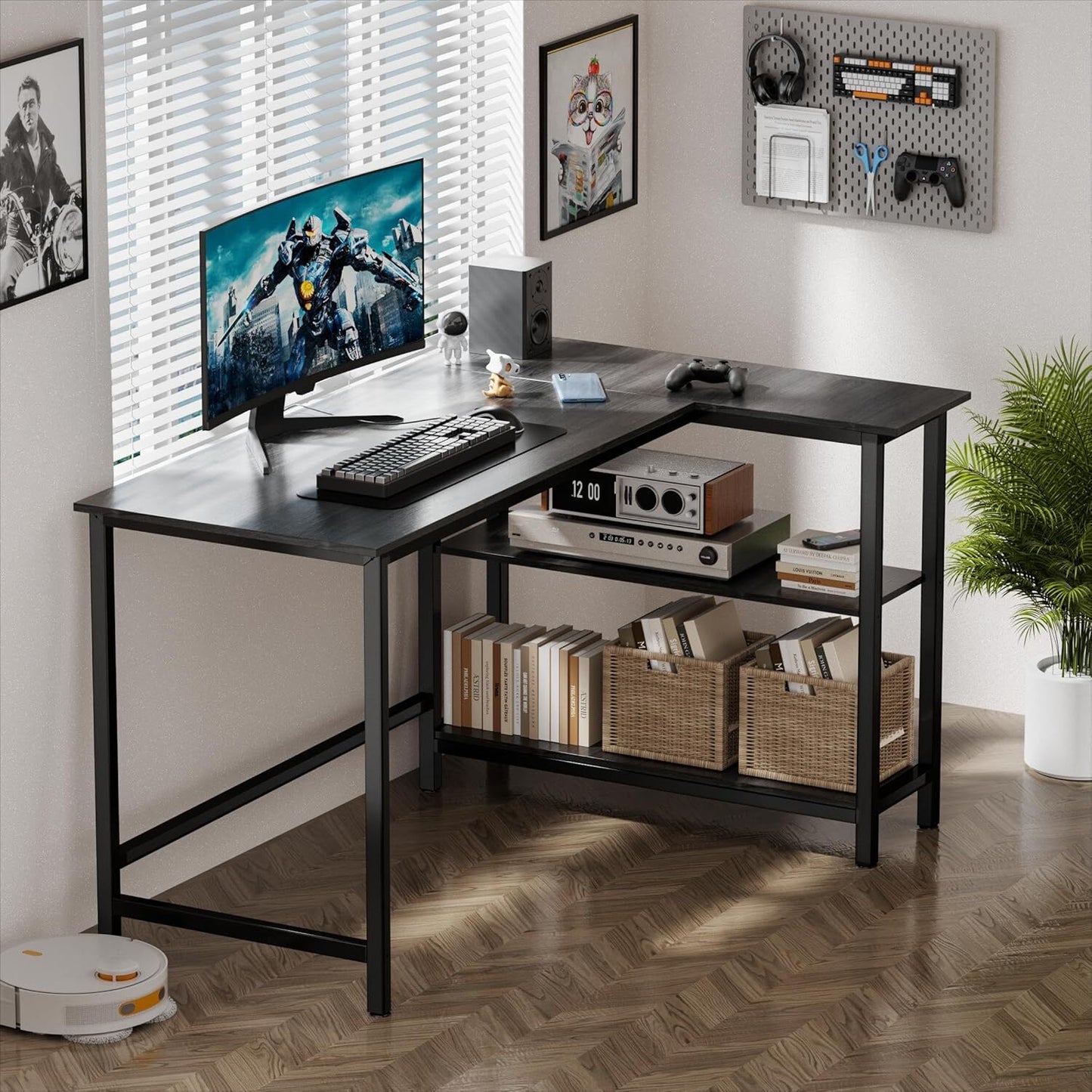 L Shaped Desk Computer Desk with Shelf Gaming Desk Corner Tabale39" Home Office