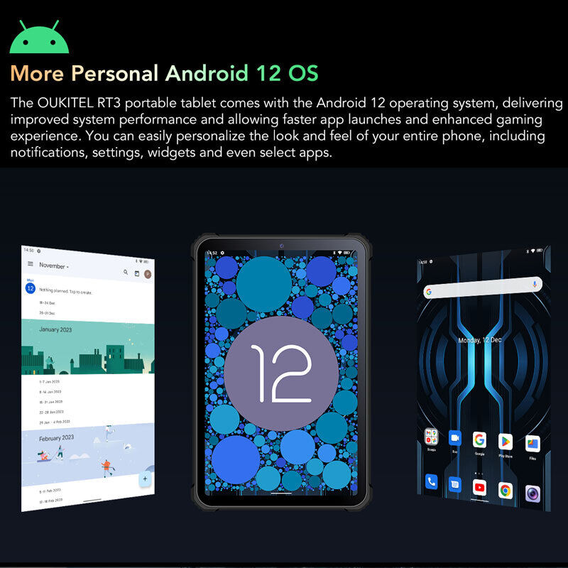 8" Oukitel RT3 4G LTE Rugged Tablet PC Phone Android Mobile Waterproof Unlocked