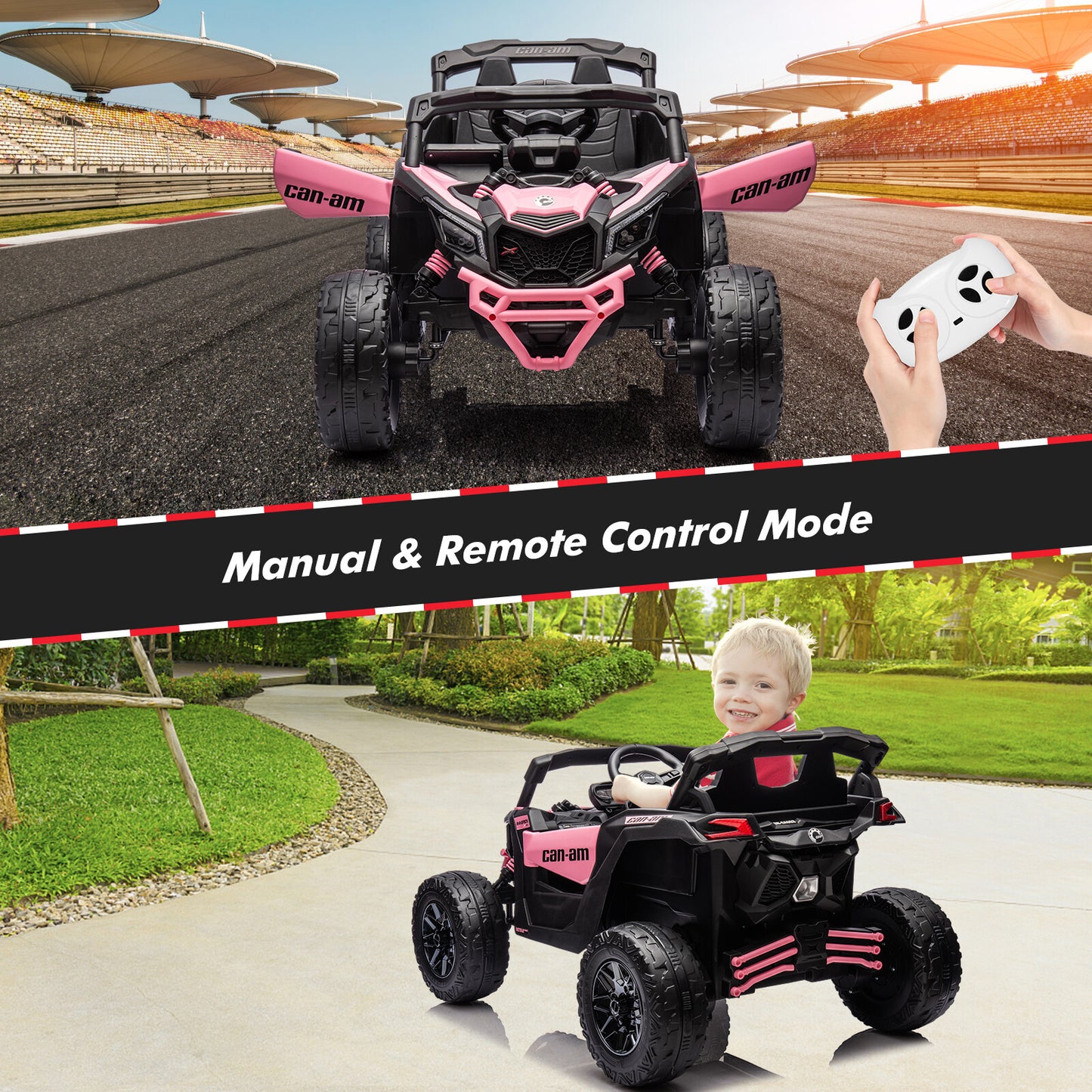 Can-Am Licensed 12V Ride on UTV Car for Kids Electric Fun Toys 4WD Off-Road Quad