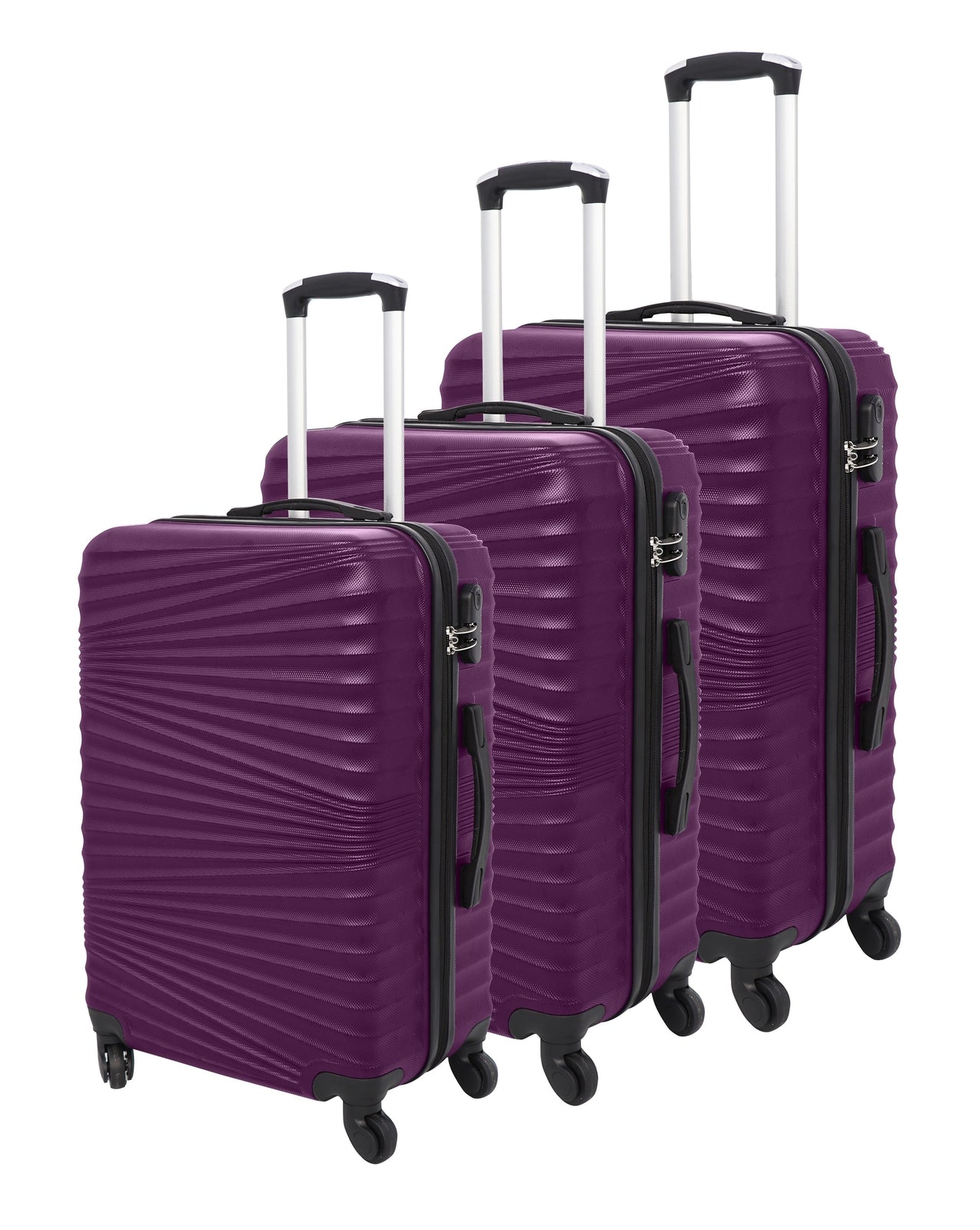 3 Pcs Suitcase Set ABS Hard Shell 4 Wheeled Trolley Lightweight Luggage PIONEER