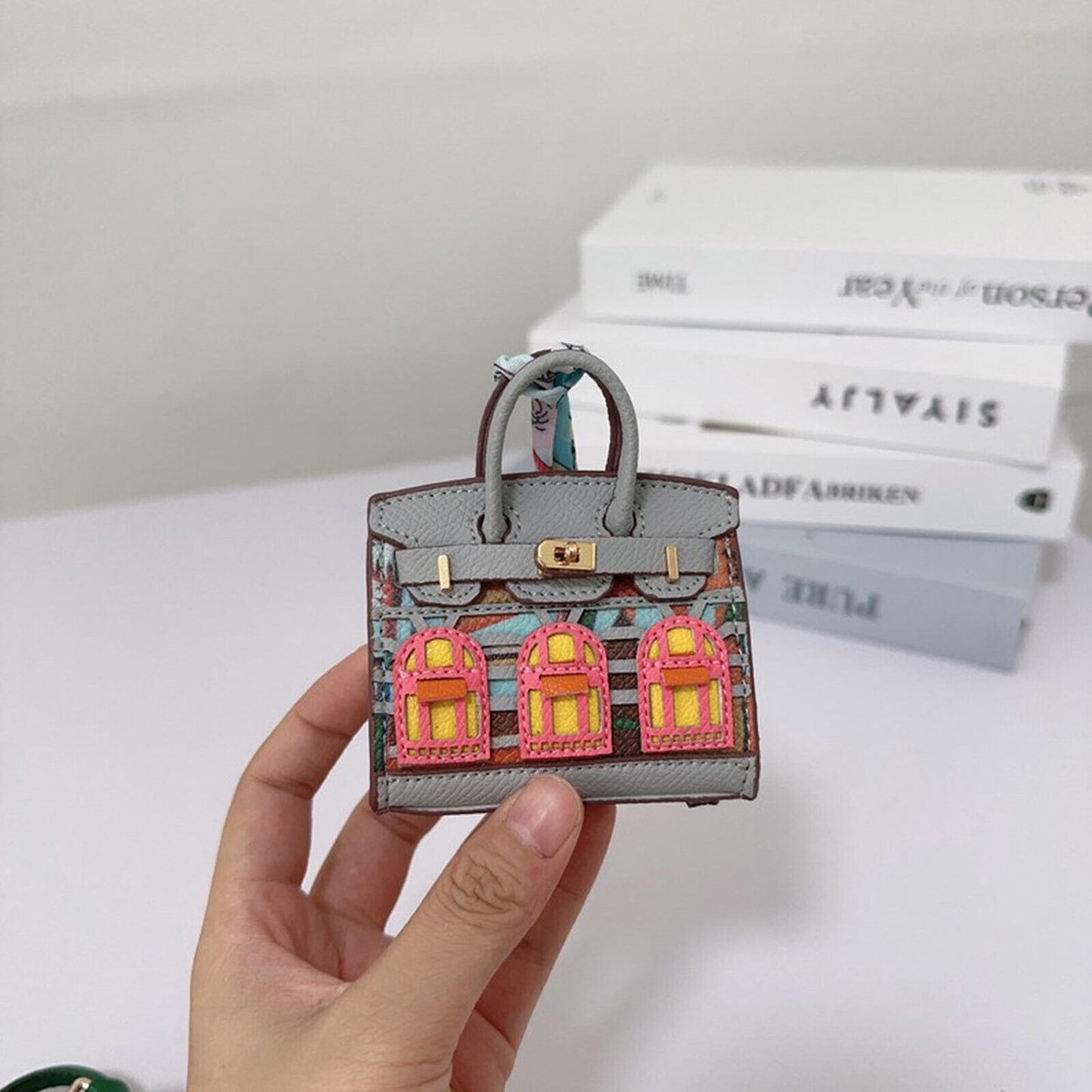 Mini Keychain Wallet Cute Leather Lipstick Bag Ladies Car Bag Charm for AirPods