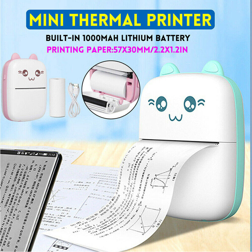 Mini Pocket Thermal Printer Bluetooth Cellphone Photos Sticker Inkless Printing
