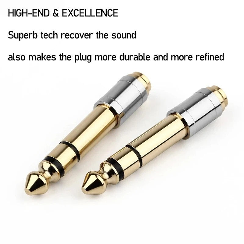 3pcs 6.35mm To 3.5mm Converters 1/4" Male 1/8" Female Jack Headphone Adapter