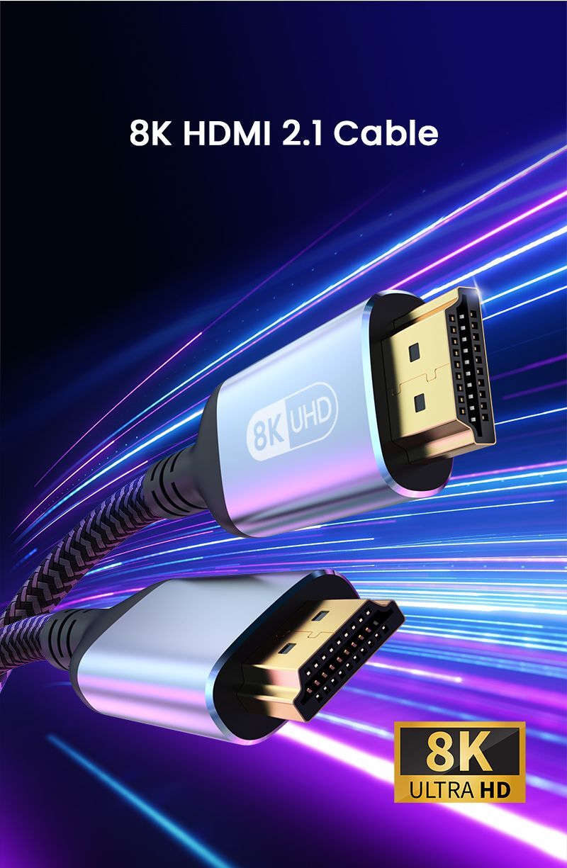 HDMI 2.1 Cable HDMI Cord 8K 60Hz 4K 120Hz 48Gbps EARC ARC HDCP Ultra High Speed