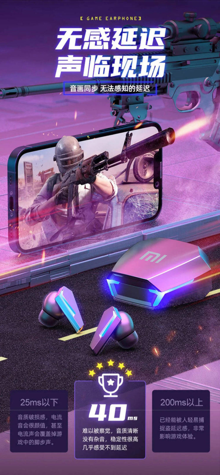 Original XIAOMI M10 Bluetooth Earphones Game Ear Earbud Wireless Headphone For W