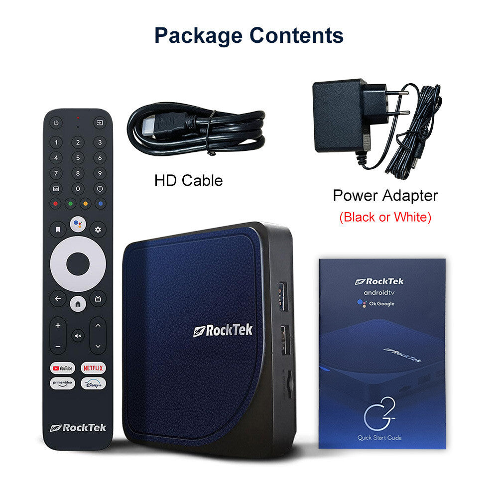 RockTek G2 4K TV Box Android 12 ATV Stream S905X4-K Media Player DTS Dolby Audio