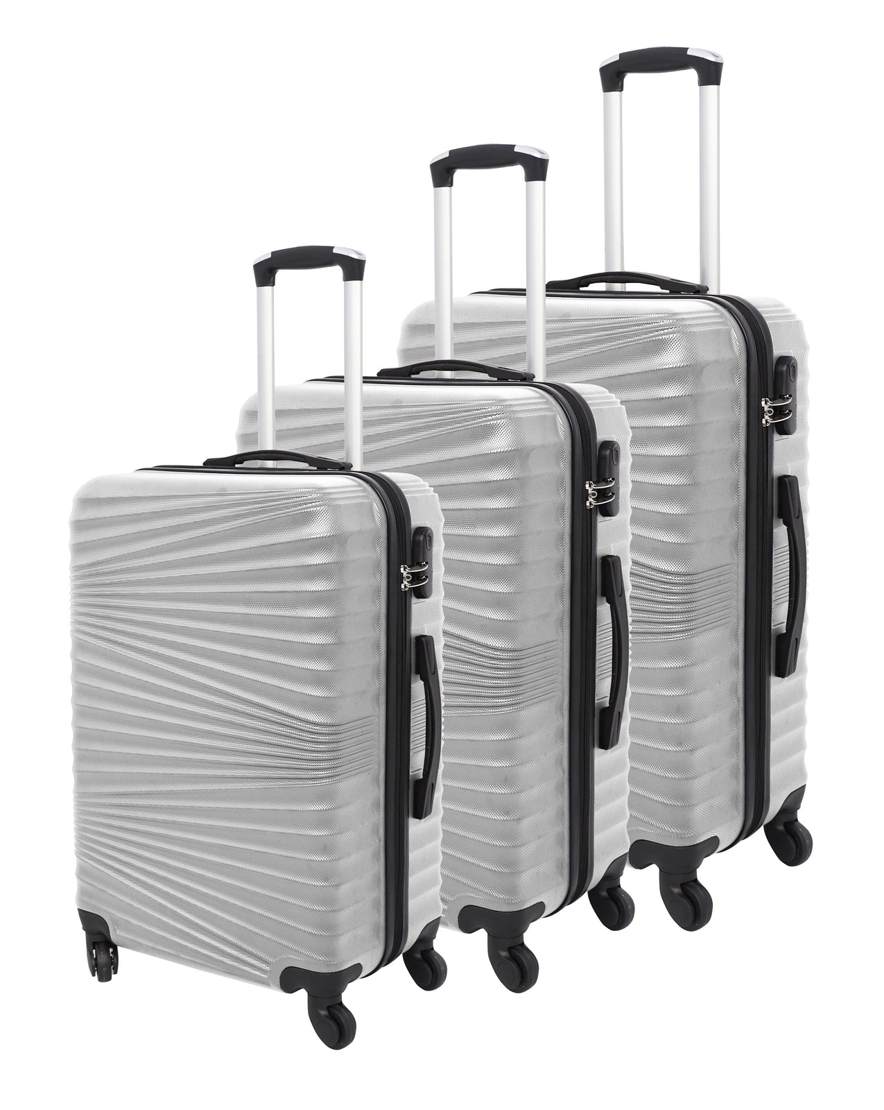 3 Pcs Suitcase Set ABS Hard Shell 4 Wheeled Trolley Lightweight Luggage PIONEER