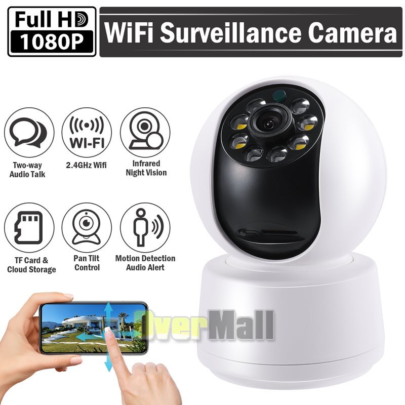 Camara De Seguridad Wifi HD Para Casa Interior Exterior Con Audio y Microfono