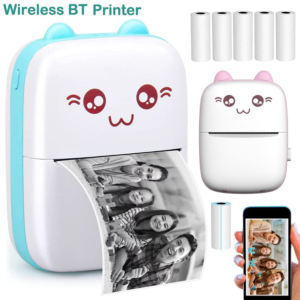 Mini Pocket Thermal Printer Bluetooth Cellphone Photos Sticker Inkless Printing