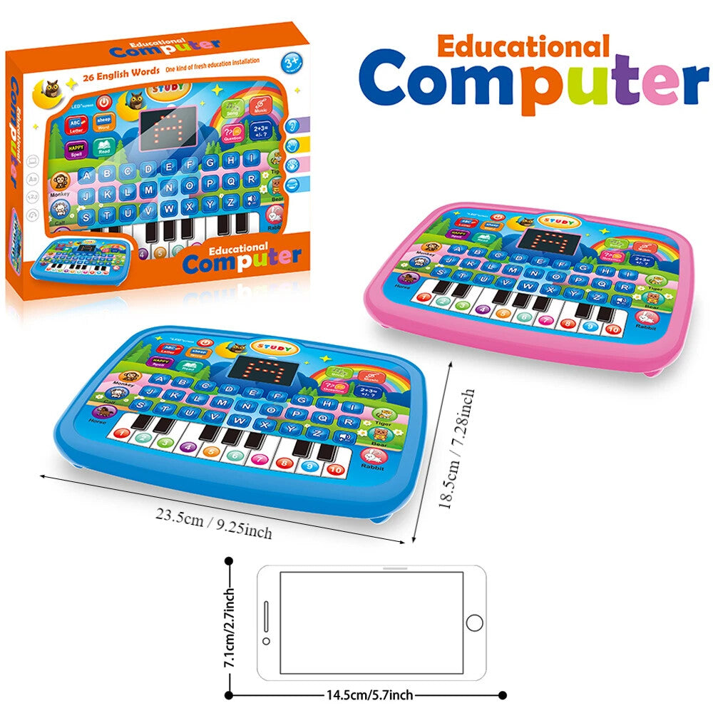 Kids’ Education Tablet Toy, Age 3+ Literacy Learn Doubles as Electronic Keyboard