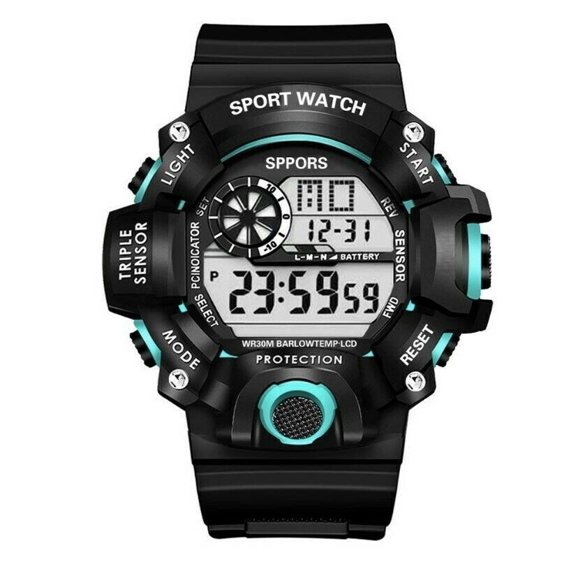 Men's Watches Military Army Sports Digital LED Shockproof Watch Alarm Stopwatch