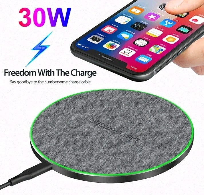 US 30W Wireless Charger Charging Pad Mat For iPhone 16 15 Pro Max 14 13 12 XS XR