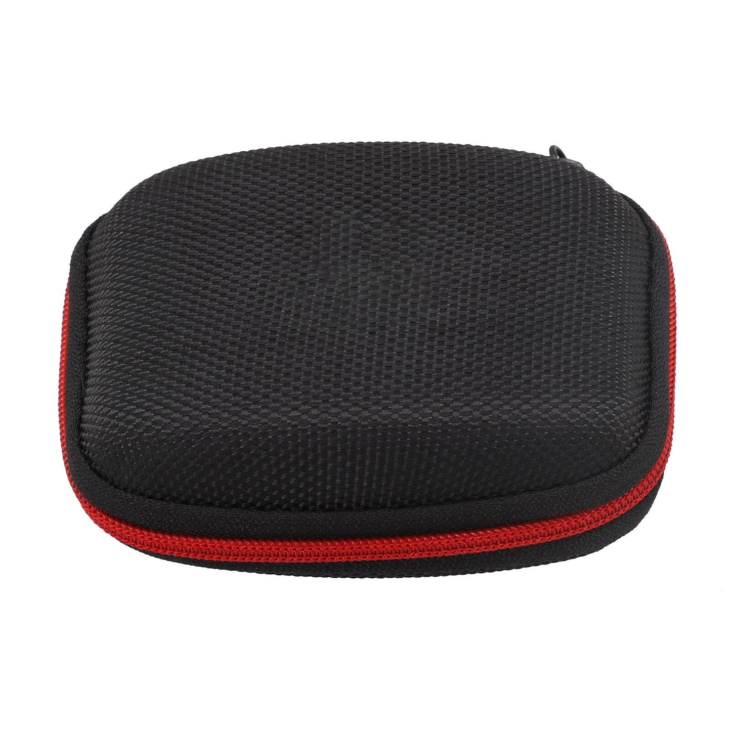 Portable Square Earphone Case Box with Mesh Pocket Headset Storage Black