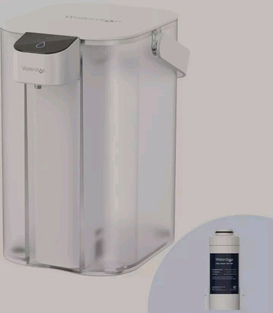 Waterdrop Electric Pitcher, 3 Months Water Filter Dispenser, 15-Cup White & Blue