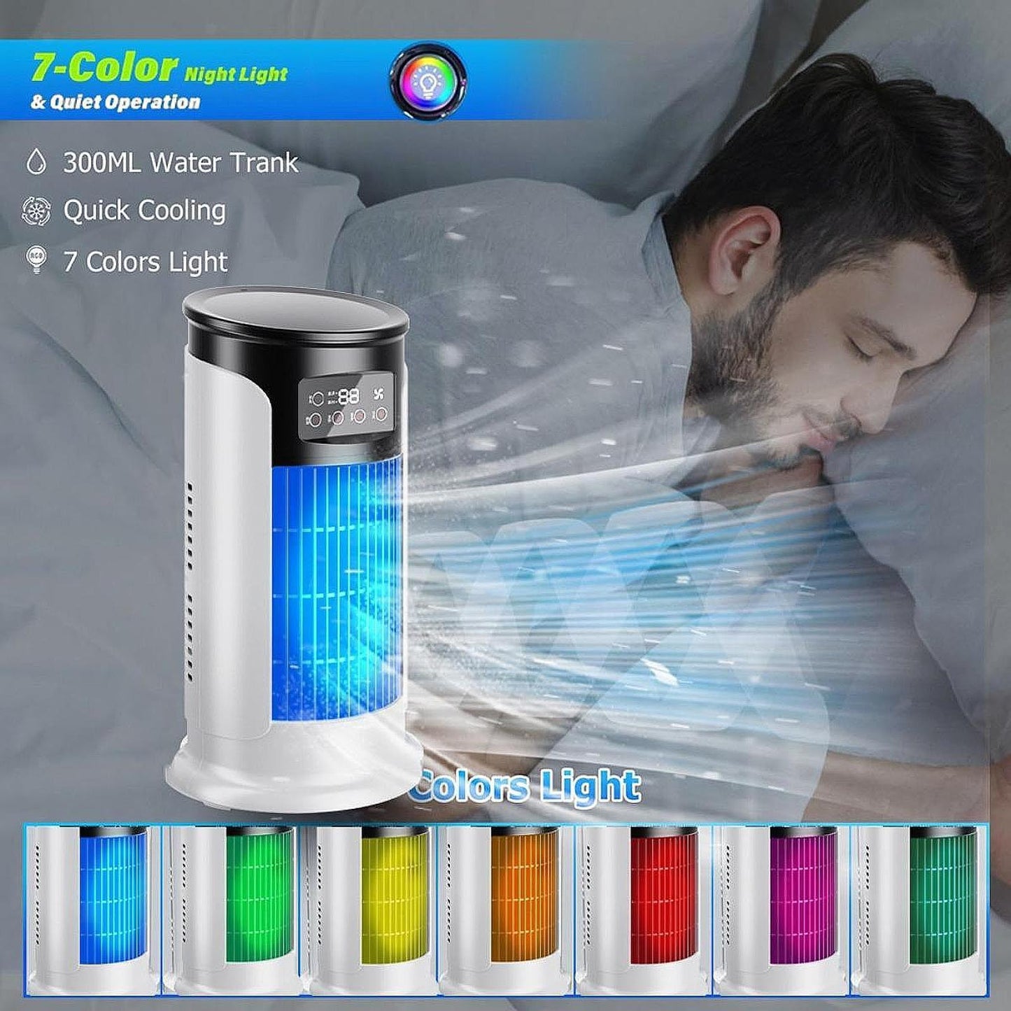 Portable Air Conditioners Fan with 6 Speeds Air Cooler for Home Office Desk
